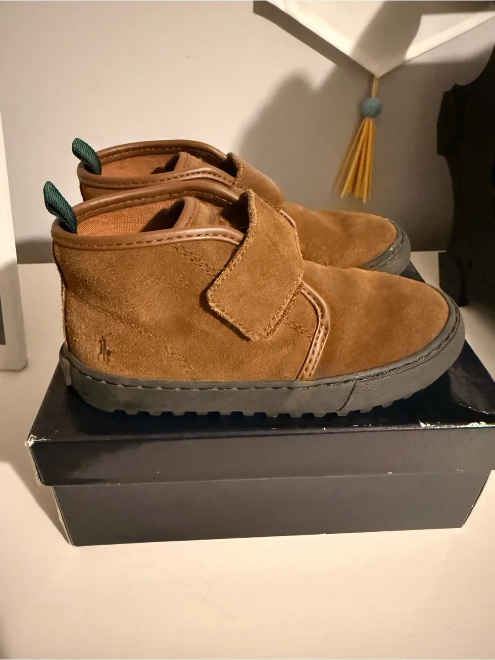 Polo by Ralph Lauren Brown Suede Kids' Hook-and-Loop Sneakers